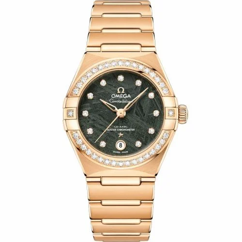 Omega Constellation Manhattan 29 Co-Axial Master Chronometer Yellow Gold - Diamond / Green Meteorite 131.55.29.20.99.005 (13155292099005)